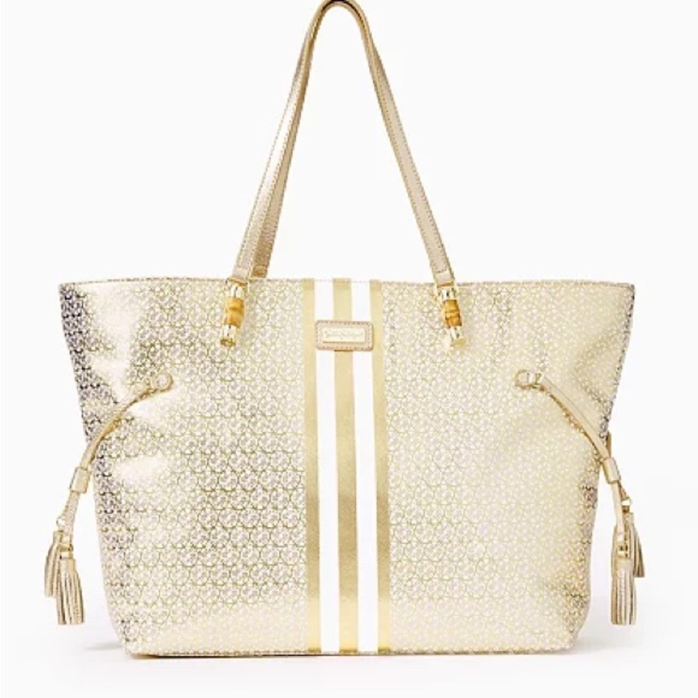 Lilly Pulitzer Mizner Gold Tote